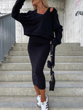 Stunncal Sweatshirt Slim Dress 2-Piece Set