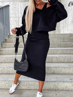 Stunncal Sweatshirt Slim Dress 2-Piece Set