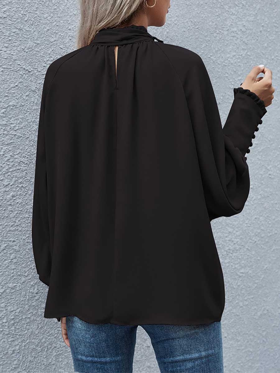 Stunncal High Neck Bow Tie Women's Top