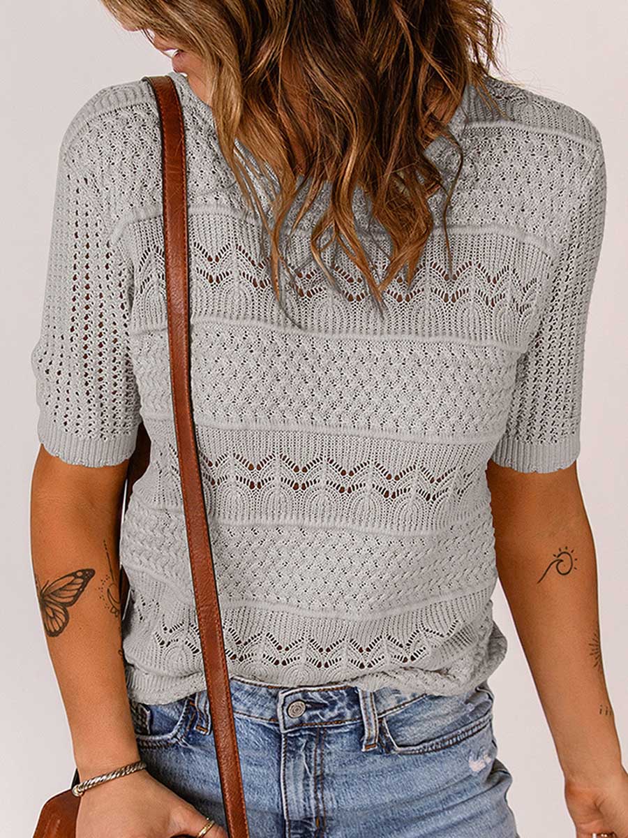 Stunncal Round neck pullover bottom shirt