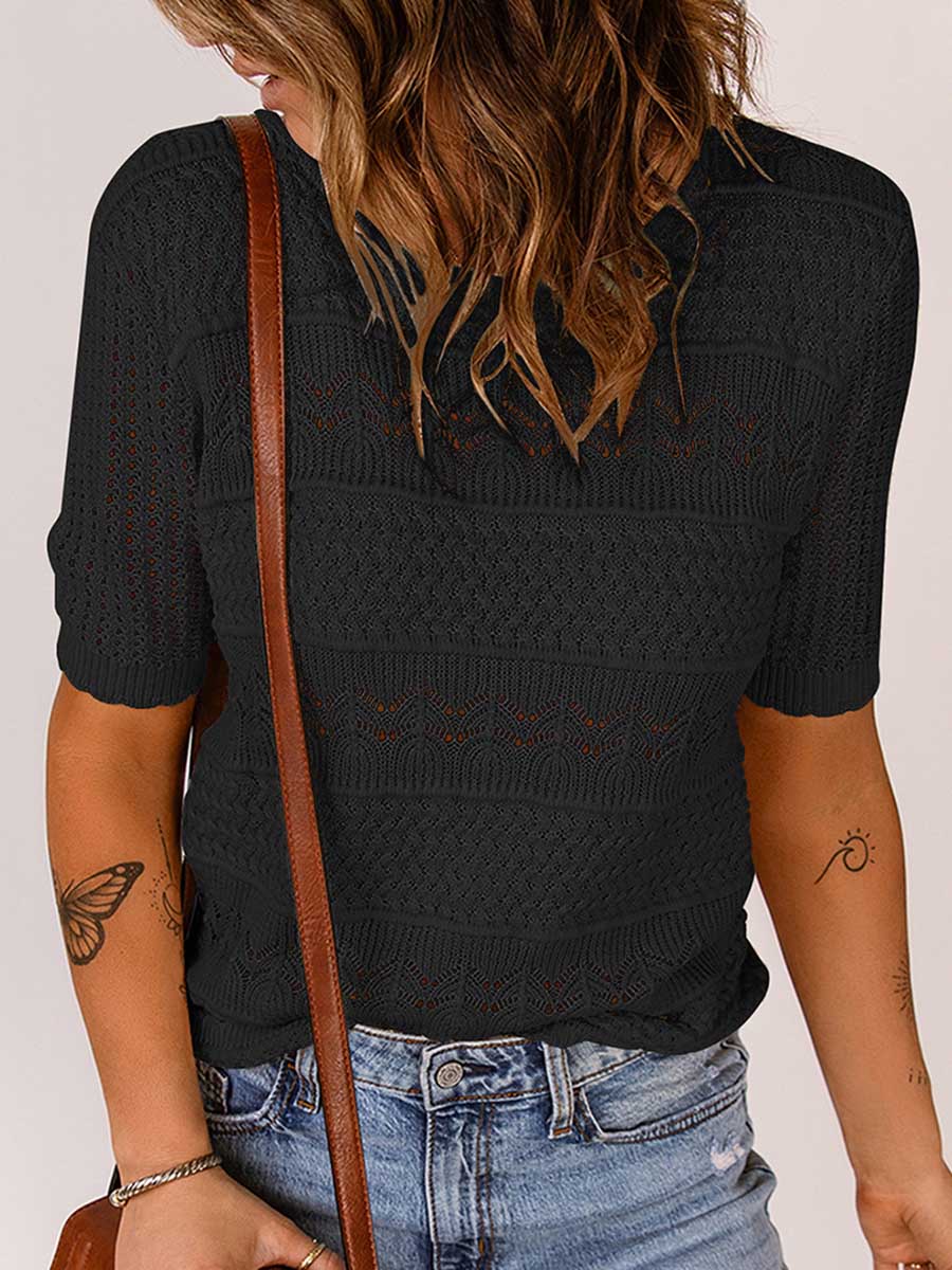 Stunncal Round neck pullover bottom shirt