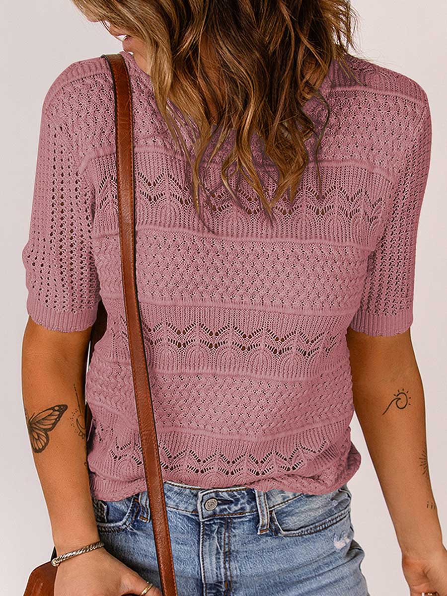 Stunncal Round neck pullover bottom shirt