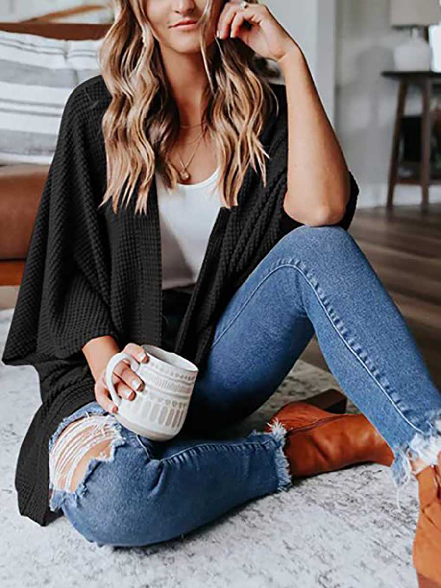 Stunncal Loose Cardigan Sweater Knit Top