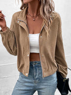 Stunncal Stand-up Jacket Corduroy Short Coat