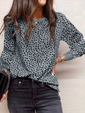 Stunncal Thin Printed Long Sleeve Loose Sweatshirt