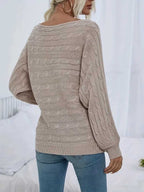 Stunncal Strapless Sweater Stranded Knit Loose Pullover