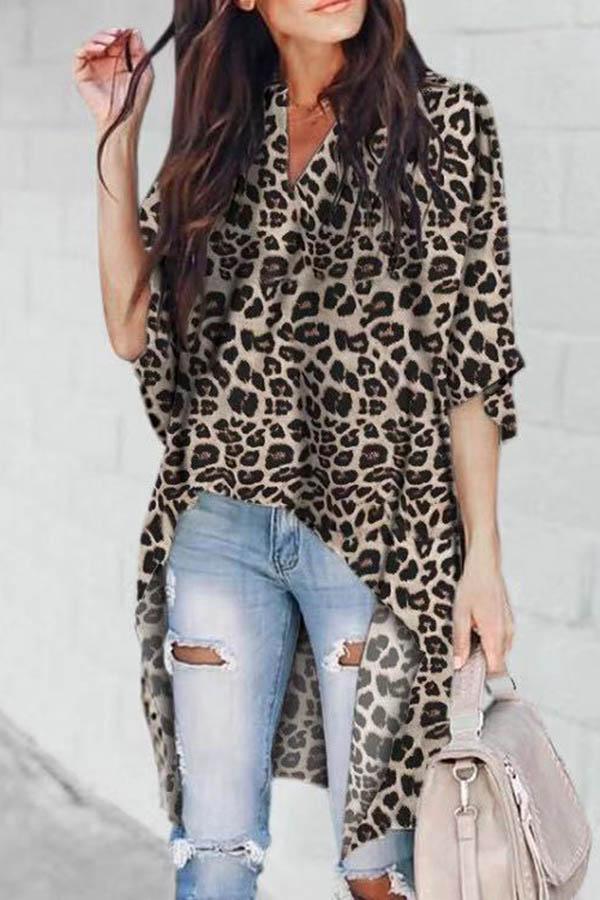 Stunncal V-neck Loose Raglan Top