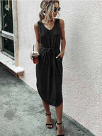 Stunncal Casual V-Neck Vest Dress