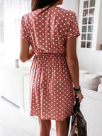 Stunncal Polka Dot V-neck Strappy Dress