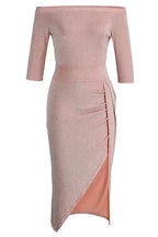 Stunncal A-line Neck Sequin Slit Wrap Dress