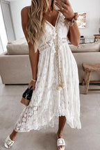Stunncal Crochet Fringe Lace Dress