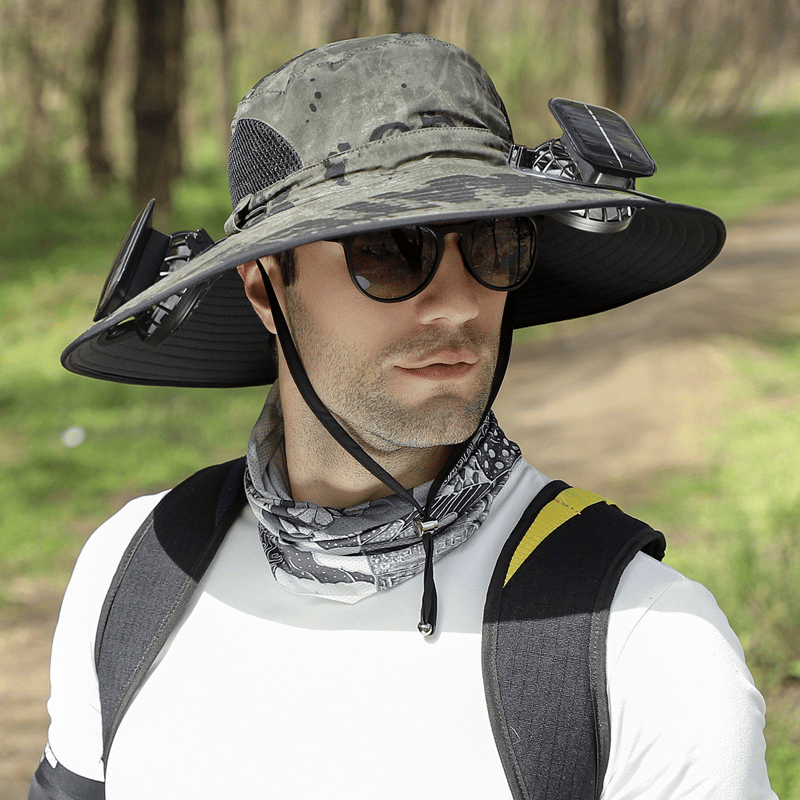 🎁Best father‘s Day Gifts❤2025 New Ultralight Solar Fan Sun Hat – Lighter Than a Baseball!⚾(Only 11oz)：Japanese Design