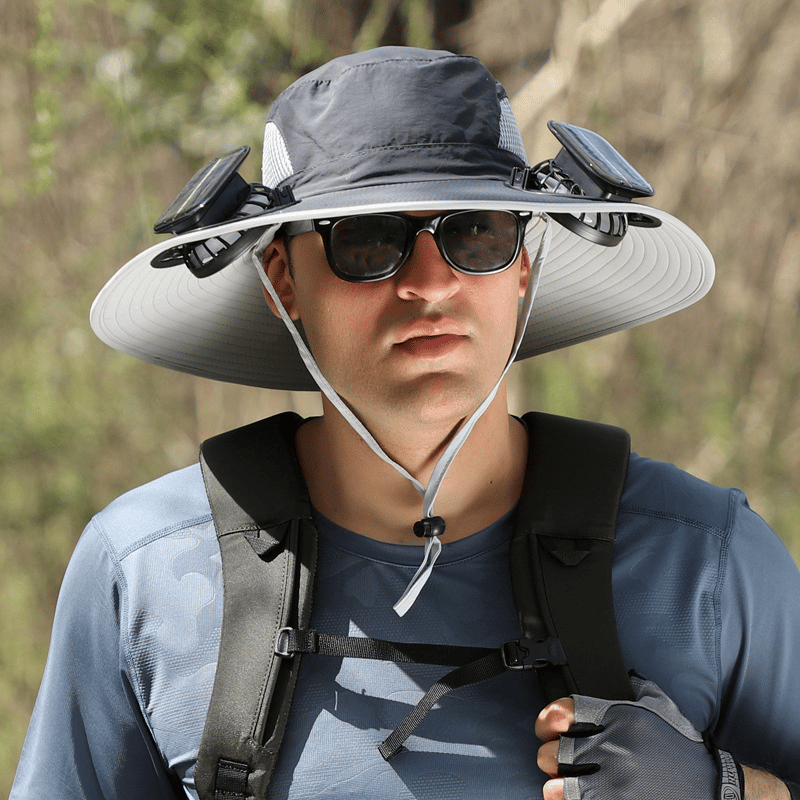 🎁Best father‘s Day Gifts❤2025 New Ultralight Solar Fan Sun Hat – Lighter Than a Baseball!⚾(Only 11oz)：Japanese Design