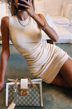 Stunncal Drawstring Sleeveless Mini Dress